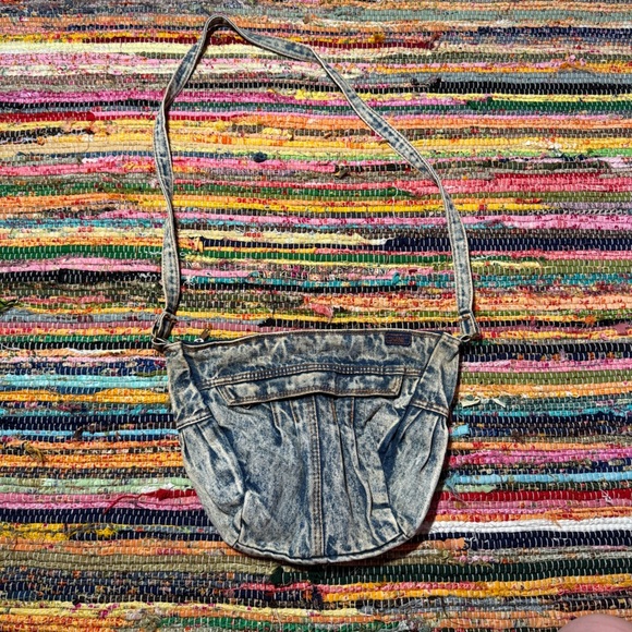 Vintage Acid Wash Denim Shoulder Purse - Picture 1 of 3